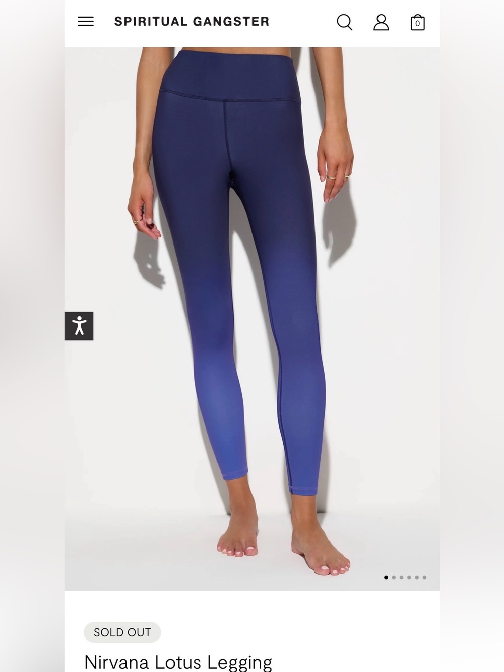 Spiritual Gangster Ombre Navy-to-Royal Leggings